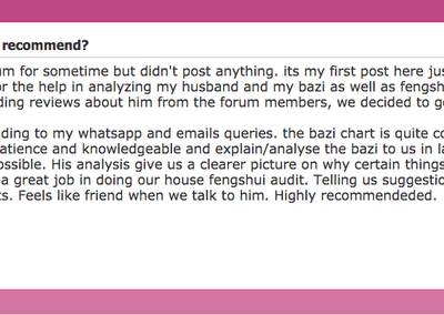 Forum testimonial screenshot